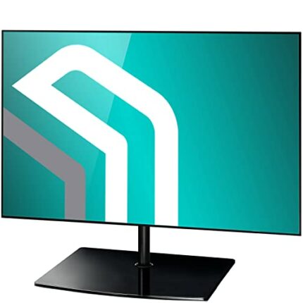 ONKRON Universal Swivel Table Top TV Stand for 32-75 Inch LED LCD Flat or Curved Screen TVs up to 40 kg -Tempered Glass TV Stand Base - Height Ad