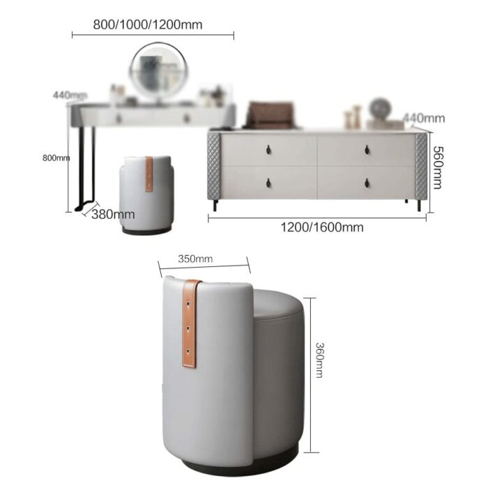 BVDSG Drift Window Retractable Rock Slab Dresser Vanity Table And Chairs Bedroom Storage Bedroom Cabinet