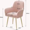 dining chair Office Reception Chairs Business Dining Chairs Set Desk Chair Set of 2, Modern Dining Chair Leisure Chair Armchair Cloth Art Gold Ve