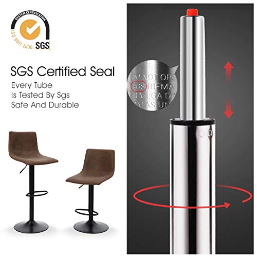 ALPHA HOME Bar Stools Set of 2 Adjustable Counter Height Bar Stools Swivel Breakfast Barstools Modern Kitchen Stools with Backs and Footrest, Com