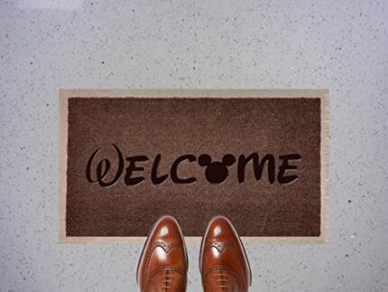 70cm x 40cm Washable Door Mat WELCOME DISNEY by ARTISAN KISS GIFT PRESENT HOUSE WARMING (Dark Brown Welcome Disney)