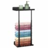 Towel Rack Wall Mounted, Bath Towel Racks with Shelf, Bathroom Towel Storage can Hold Large Bath Sheets, 2 Bar Rail Bathroom Towel Holder, Rolled