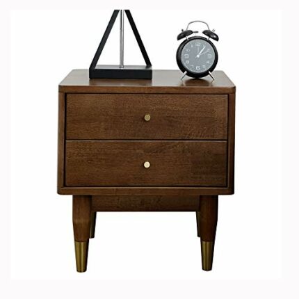 JYDQM Bedside Cabinet Minimalist Storage Cabinet, All Solid Wood Creative Double Drawer Bedside Cabinet