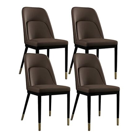 Kitchen Dining Room Furniture Chairs Dining Chairs Set Of 4 Faux Matte PU Leather Kitchen Living Room Accent Chairs with Upholstered Back and Cus