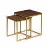 ASPECT Regis Set of 2 Nesting Side Table (Walnut/Gold, 40x40x45(H) cm)