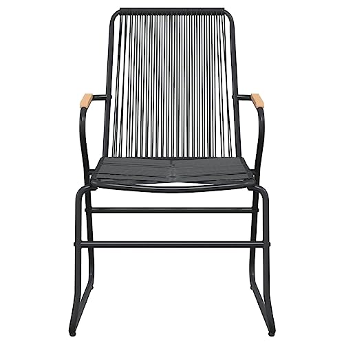 vidaXL Garden Dining Set 7 Piece, Table and Armchairs for 6, Outdoor Dining Set for Patio Terrace, Lounge Set, Modern Style, Black PVC Rattan