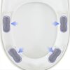 4 Pcs Toilet Seat Bumpers with Plastic 5mm Attachment Toilet Lid Seat Buffer Spacers Self-Adhesive Replacement Bumpers for WC Cover
