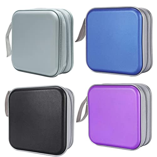 OnIUeZky CD Holder CD Case Wallet DVD Binder DVD Organizer Storage Bag Album Hard Plastic 40 Capacity Portable Purple Storage bag
