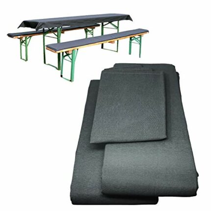 JEMIDI Bench Cushion and Tablecloth Set - 2x Outdoor Seat Pads for Benches and 1x Cloth for Tables for Garden Patio Furniture Tables - Various Si