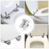 Zinc Alloy Toilet Seat Hinges Chrome Finished Toilet Seat Fittings and Fixtures Perfect Replacement Hinges for Most Wooden Resin MDF Toilet Seats