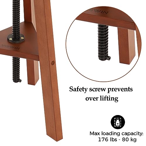 VISWIN Wooden Drafting Stool, 19-26" Adjustable Height, Solid Beech Wood Stool for Studio, Office, Home Kitchen, Bars, Artist Stool Chair for Pai