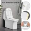 Kinsinder Square Shape White Toilet Seat, Soft Close Toilet Seat with Quick Release for Easy Clean, Simple Top Fixing, Standard Toilet Seats Whit