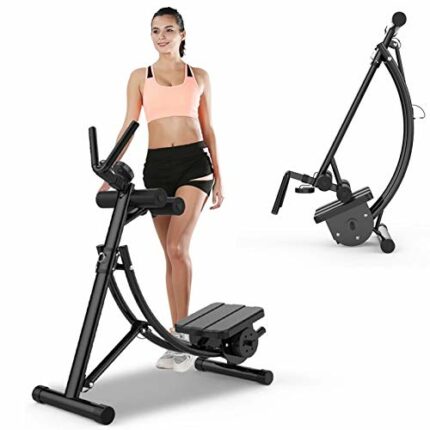 ZXYWW Core & Abdominal Trainers Ab Workout Machine, Foldable Beauty Waist Machine with LED Display, Home Gym Strength Training Equipment