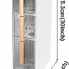 4 Tier Narrow Bathroom Floor Cabinet for Gaps, Toilet Paper Drawer Cart Storage Tower with Clear Drawers and Easy Pull Handle Vertical Storage Un