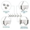 smartpeas Wall Coat Rack Rustproof Stainless Steel - Dimension 43x8x3.8 cm - Holds Up to 30Kg - Simple Brushed Finish - No Sharp Edges 6 Fixed Co