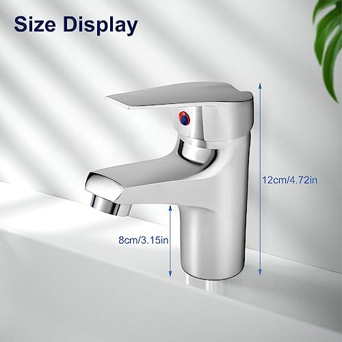 Bathroom Sink Taps Mixer Faucet Hot and Cold,Chrome Mono Basin Taps Single Lever Solid Brass for Bathroom Kitchen