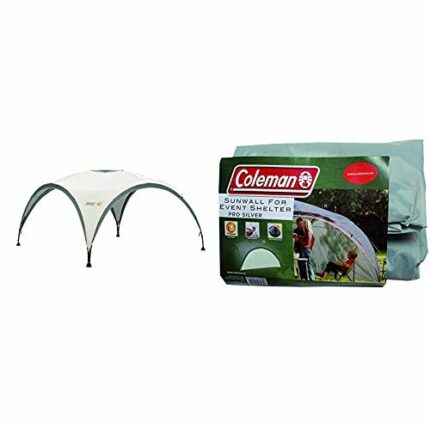 Coleman Gazebo, Event Shelter for Garden and Camping, Sturdy Steel Poles Construction, Grey/Green, L - 3.6 x 3.6 m & Side Panel for Event Shelter
