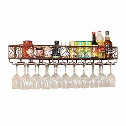 Simple Wall-Mounted Wine Rack Vintage Metal Creative Living Room Display Storage Storage Goblet Holder Wine Glass Holder Restaurant Bar Floating