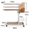 ybaymy Adjustable Side Table C Shaped End Table Movable Bedside Computer Couch Snack Table with Lockable Wheels Adjustable Height Sofa Side Table