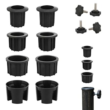 KOOTAU 12 Pcs Umbrella Base Stand Replacement Parts, Patio Umbrella Stand Replacement Parts with 4 Pcs M8 Thread Replacement Hand Knob for Patio