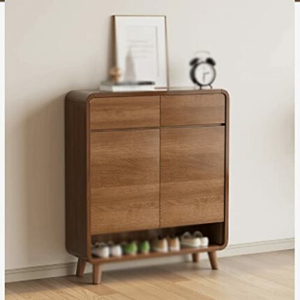 EYHLKM Hallway Storage Shoe Cabinet Kitchen Wooden Storage Space Saving Shelf Entryway Bench (Color : D, Size : Light Grey)
