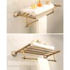 HIGOH Towel Racks, Bathroom Towel Rack Wall Mounted Towel Holder,Antique Bathroom Accessories,Brass Towel Holder,Towel Rack Holder,Wall Mounted B