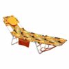 SUNNYFEEL Folding Camping Chairs Reclining Beach Chair Sun Lounger Lay Flat Tanning Portable with Removable Headrest Pillow Face Hole for Outdoor
