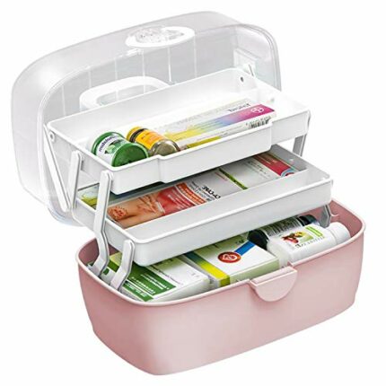 Gute Medicine Box,First Aid Box,Portable Medicine Chest Storage,Organizer Box,Fold 3-Layer Large Medicine Cabinet,Storage Case For Home,Outdoor,