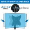 MOUNT-IT! Flat Screen TV Bolt Down Stand for Desk, Desktop, and Tabletop [23" - 43" Screens] Swivel Tabletop Mount, VESA Mount up to 200x200mm (S