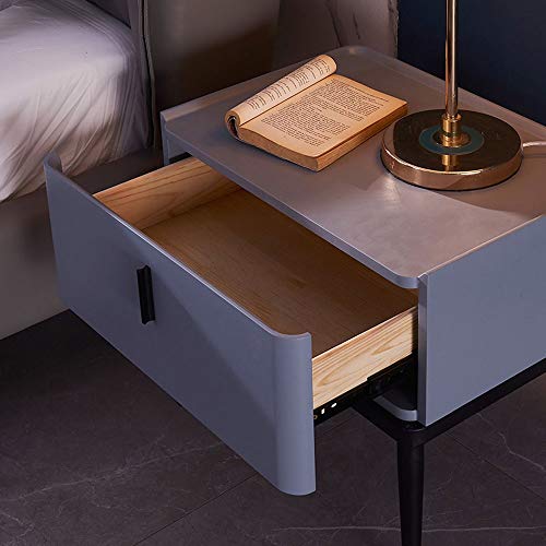 LUKEO Nordic Bedside Table Leather Art Bedroom Bedside Cabinet Minimalist Mini Bedside Cabinet Italian Minimalist Locker