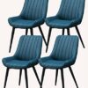 dining chair Kitchen Dining Room Furniture Chairs Dining Chairs Set Of 4 Metal Feet Comfortable Cushions And Backrest Leather Chairs For Dining R