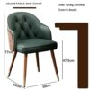 Faux Leather Upholstered Chair, Set of 2 Mid Century Modern Orange Dining Chairs with Walnut Wood Frame Accent Chair for Kitchen Dining Living Ro