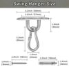 YIHATA Hammock Hanging Kit with Carabiner, Heavy Duty Hammock Fixings Pad Eye Plate with Screw Bolts, 304 Stainless Steel Ceiling Hammock Hooks f
