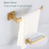 Bathroom Kitchen Towel Holder, Suyar SUS304 Stainless Steel Hand Towel Bar, Kitchen Towel Hanger for Cabinet Wall Mount, Brushed Gold