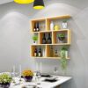 PIBM Wine Stand Wooden Glasses Holder Goblet Shelf Hanging Household Kitchen Bar Storage Display Frame J1031, Primary Color , 80*20cm