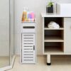 Bathroom Cabinet Free Standing White Bathroom Storage Cabinet Bathroom Corner Cabinet PVC Wood Plastic Board Bathroom Shelf Toilet Cabinet Storag