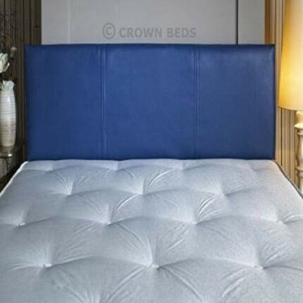 CROWNBEDSUK QUALITY FAUX LEATHER HEADBOARD 4FT (SMALL DOUBLE) (BLUE)