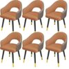 Kitchen Dining Room Furniture Chairs Dining Chairs Set Of 6,Water Proof Leather Kitchen Chairs with Carbon Steel Legs,Modern High Back Padded Sof