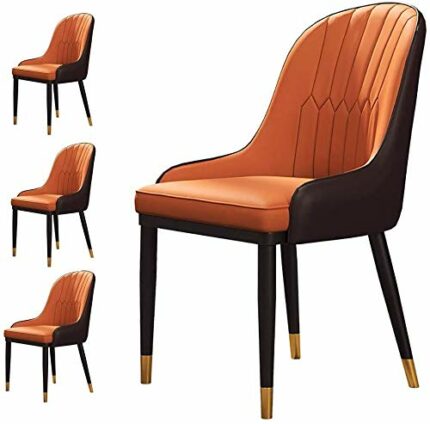 dining chair Kitchen Dining Room Furniture Chairs Pu Leather Dining Chairs Set Of 4 Modern Kitchen Side Chairs With Metal Feet Waterproof Oilproo