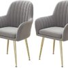 dining chair Office Reception Chairs Business Dining Chairs Set Desk Chair Set of 2, Modern Dining Chair Leisure Chair Armchair Cloth Art Gold Ve