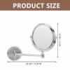 Healvian Bathroom Makeup Mirror 3X Magnifying Wall Mounted Double-Sided Folding Mirror Wall Mounted Makeup Vanity Mirror Rotation Magnifying Bath