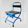 Toilet Stool for Elderly, Toilet, Home Seat, Folding Shower Chair with Padded Arms / Backrest, Non-Slip Leg Pad