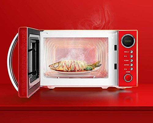 QUIM Retro Style Countertop Microwave Oven -Memory Turntable,Countertop Microwave Oven with Sound On/Off (Color : White-style)