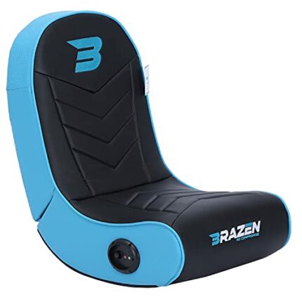 BraZen Stingray 2.0 Children Kids Gaming Chair Foldable Floor Rocker Rocking with Sound Speakers British Brand - Blue