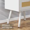 SUPERJARE Nightstands Set of 2, Bedside Tables with PE Rattan Drawers, Rattan Side Table with Storage & Solid Wood Feet, End Table for Bedroom, W