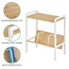 mDesign Storage Table – Small Side Table with Book Storage Shelving – Versatile Table with Shelf for Bedrooms, Hallways, Living Rooms, Bathrooms