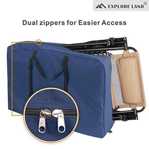 Explore Land Heavy Duty Chair Storage Bag for Folding Longue Chair, Zero Gravity Chair, Light Weight Transport Chair (42 Lx 9 Wx 28 H inches, Blu