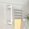 Wall Mounted Towel Bar Swivel Towel Rack Stainless Steel Bar 5-Arm Hanger Holder