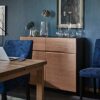 Ikea KLACKENÄS sideboard, 120x97 cm, black/oak veneer brown stained