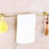Bathroom Gold Towel Rack European Style All Copper Bathroom Single Rod Bath Towel Rack Towel Bar Drawing Process Tower Hanger/70Cm